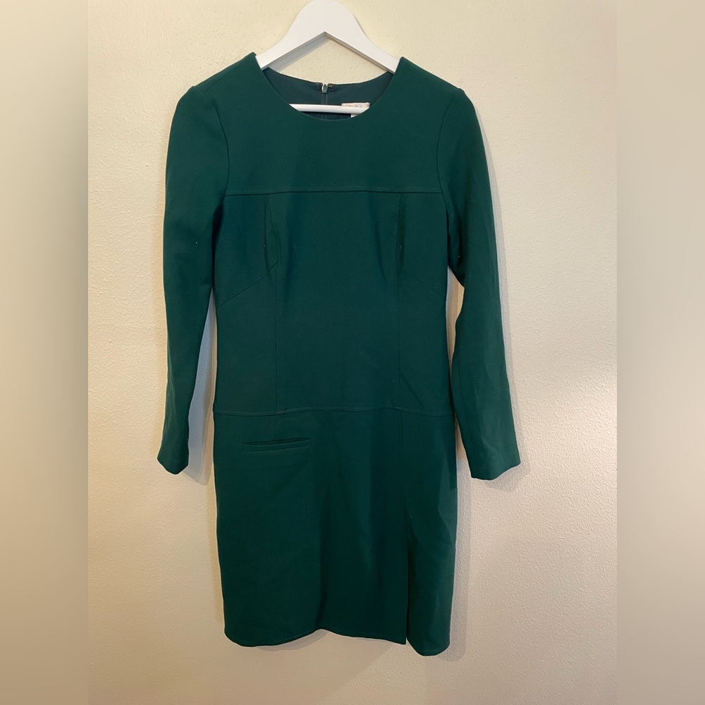 Shoshanna Emerald Green Long Sleeve Sheath Dress Career Cocktail